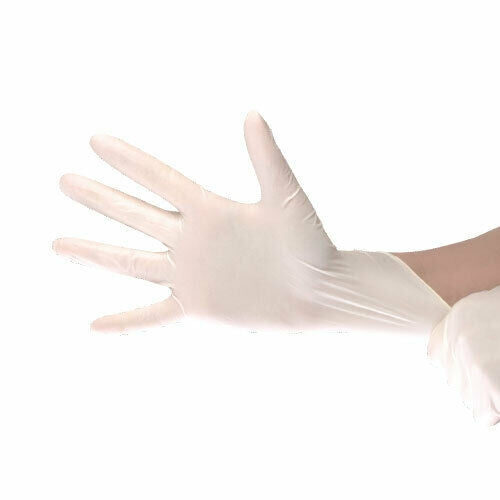 Astroplast Large Vinyl powdered gloves - Pack of 4 - White - Blue Dot
