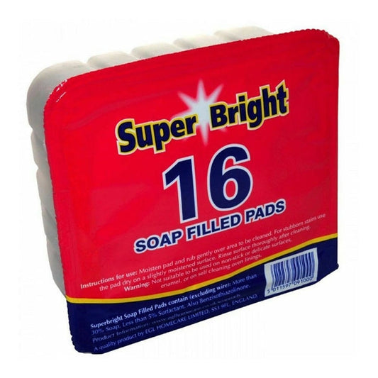 Super Bright Soap Filled Pads - 16 Pack