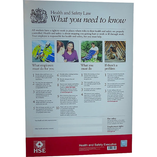 Health & Safety Law Poster, A2 Flexible Plastic - Safety First Aid