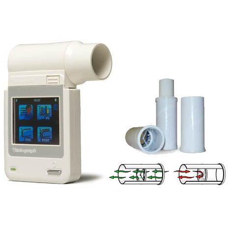 Vitalograph Micro Handheld Spirometer & 2 x 50 SafeTway One-Way Mouthpieces