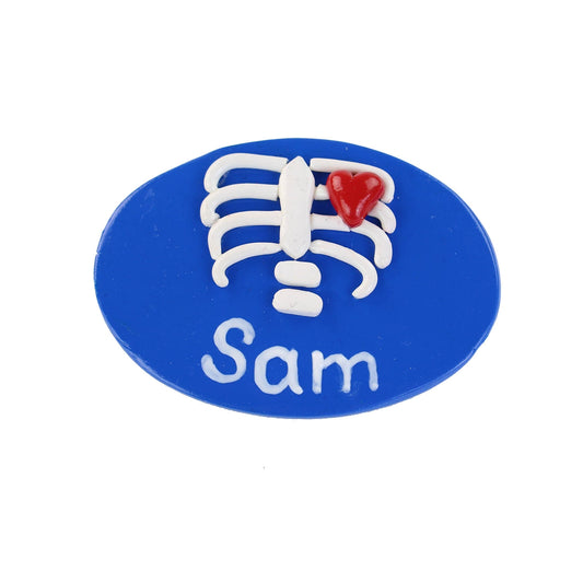 Handmade Chest X-Ray Clay Name Badge - 