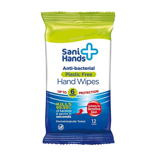 Sani Hands Anti-bacterial Hand Wipes - Pack Of 12 Wipes - Shermond