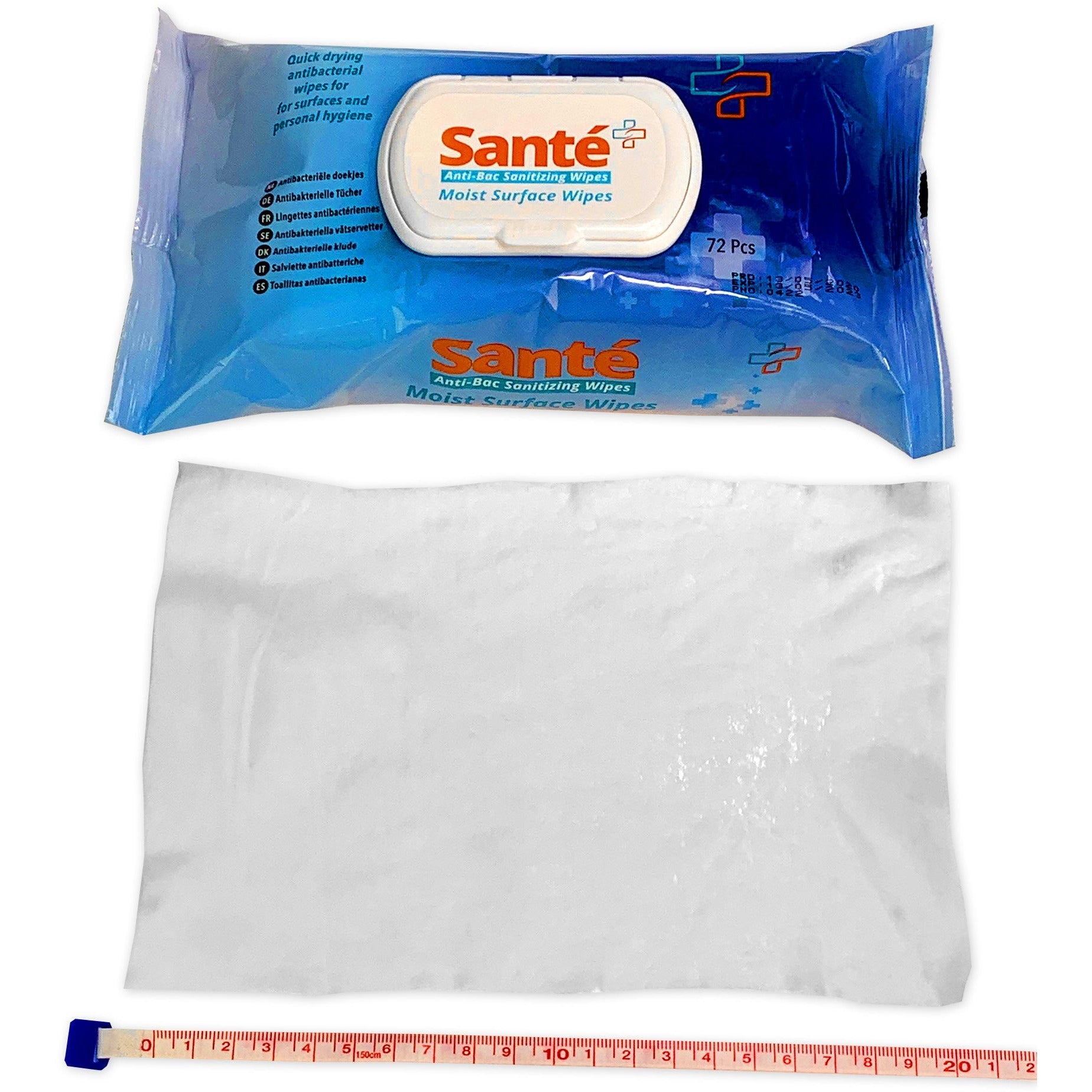 Santé Moist Antibacterial Sanitising Wipes - Pack of 72 Wipes - Discontinued