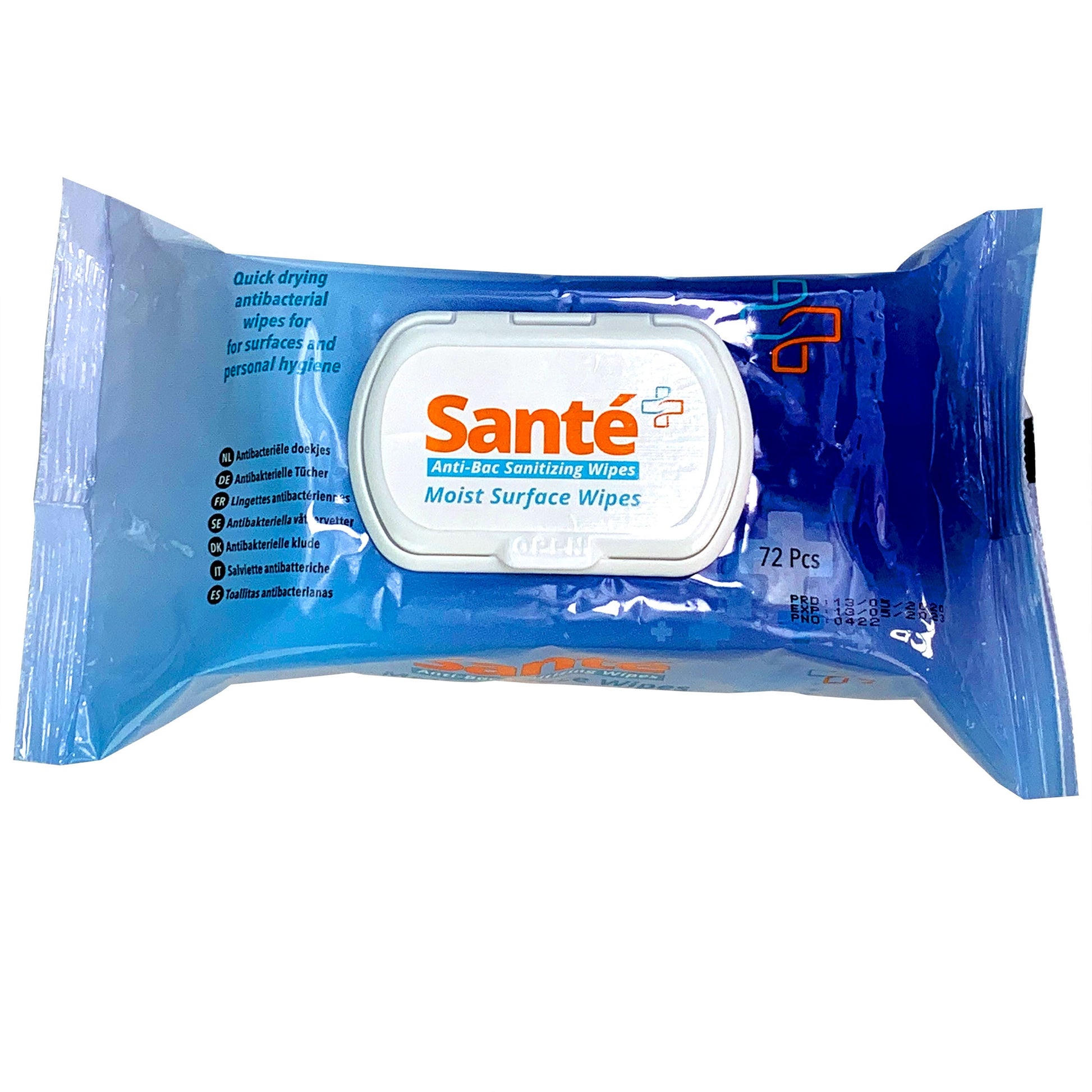 Santé Moist Antibacterial Sanitising Wipes - Pack of 72 Wipes - Discontinued