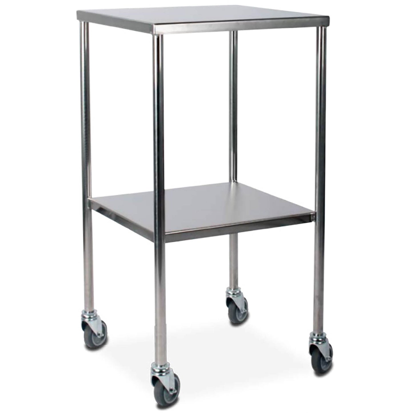 Dressing Trolley - Stainless Steel Fixed Shelves - Sides up - 465 x 465 x 865mm - Bristol Maid