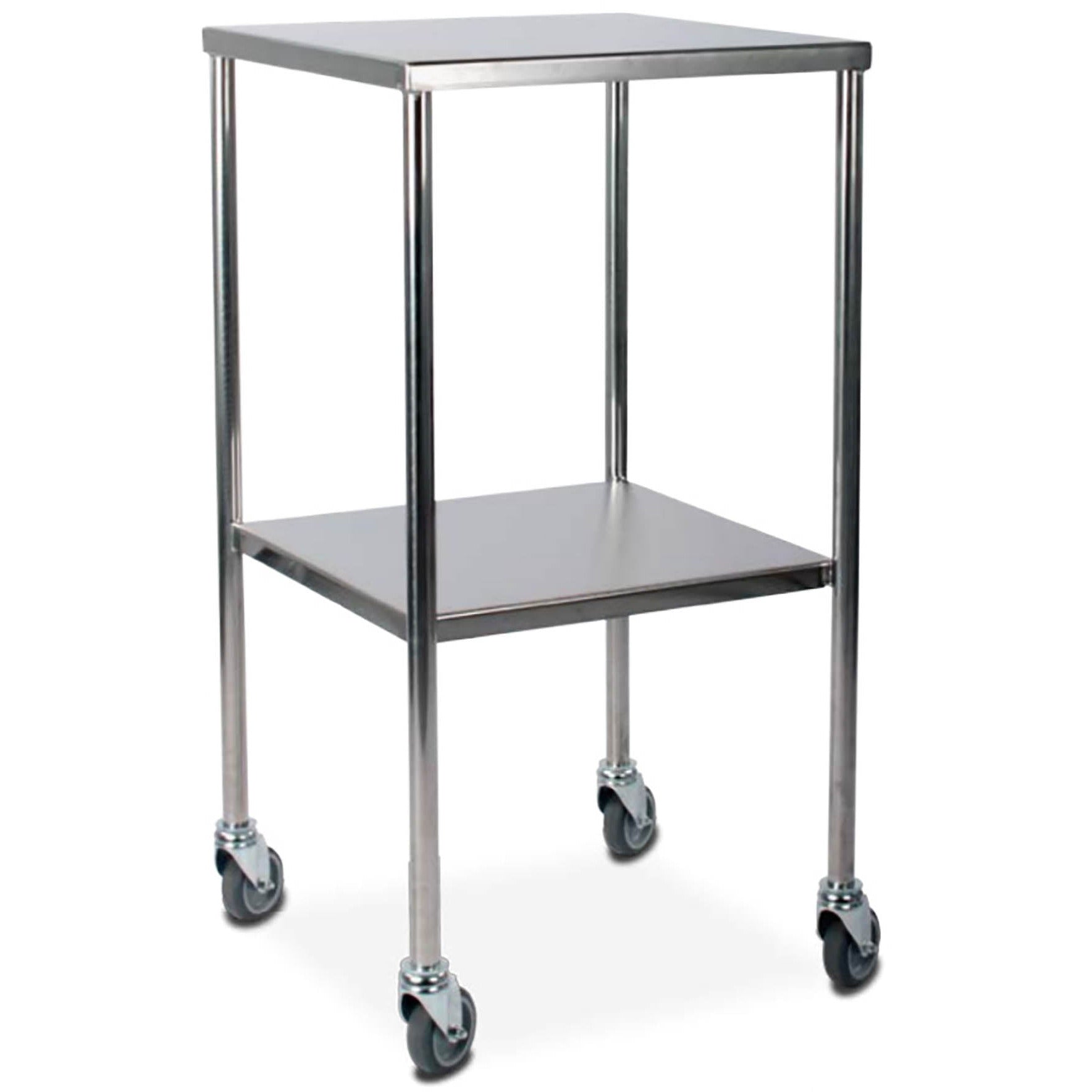 Dressing Trolley - Stainless Steel Fixed Shelves - Sides up - 465 x 465 x 865mm - Bristol Maid