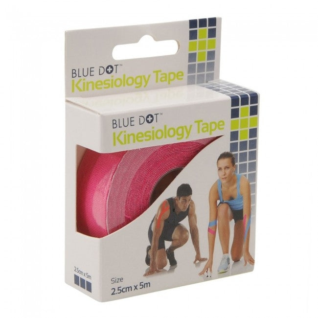 Blue Dot Pink Kinesiology Sports Tape 2.5cm x 5m