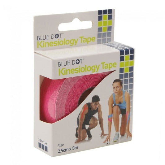 Blue Dot Pink Kinesiology Sports Tape 2.5cm x 5m - Blue Dot