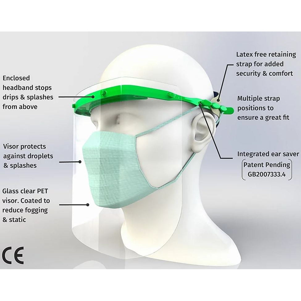 Face Shield x1 - Grey [EN166] [Reusable] [Replaceable Visor] - Sheffshield