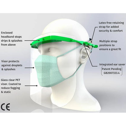 Face Shield x1 - Grey [EN166] [Reusable] [Replaceable Visor] - Sheffshield