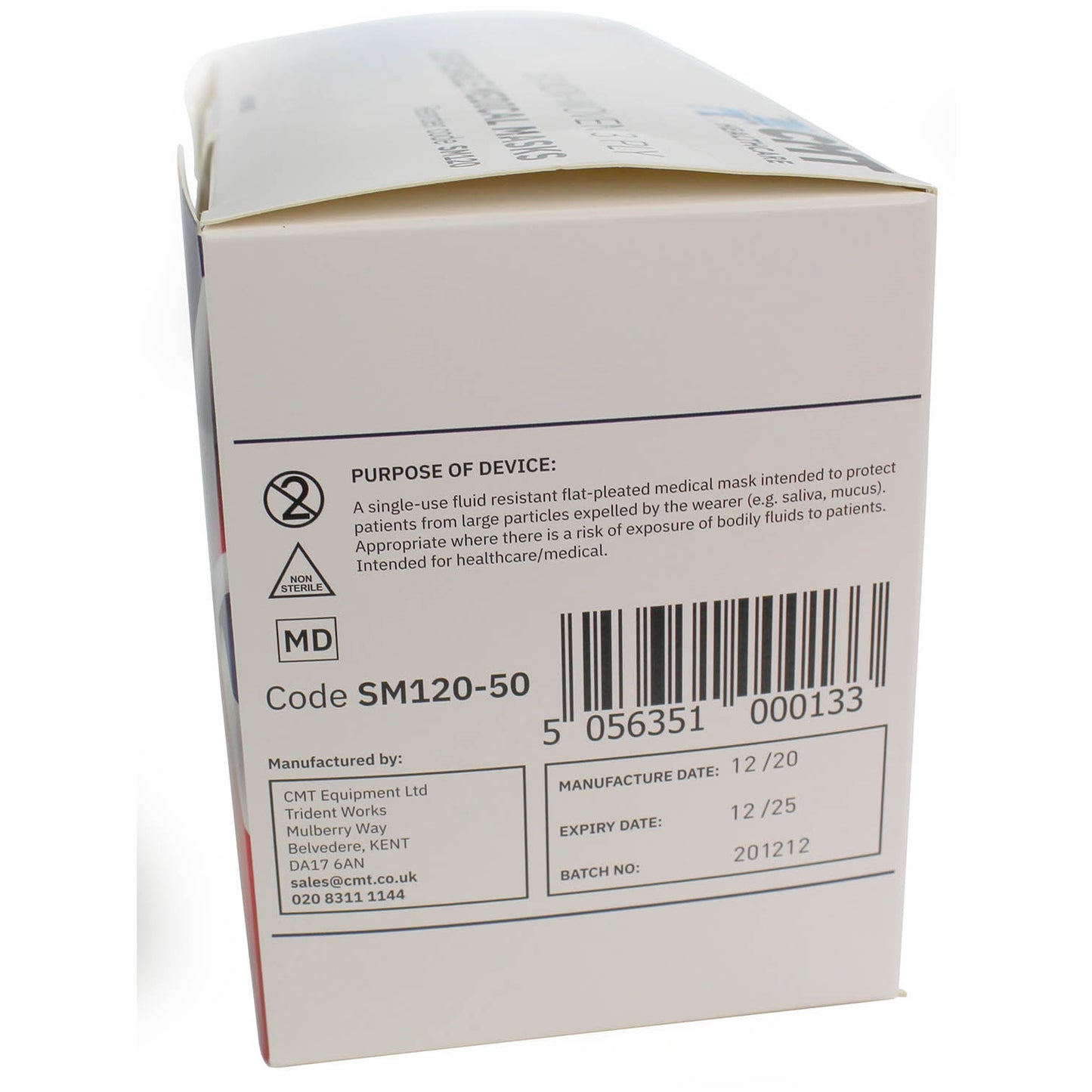 Surgical Face Masks -Type IIR- UK Made (Box of 50 Masks) - CMT Healthcare