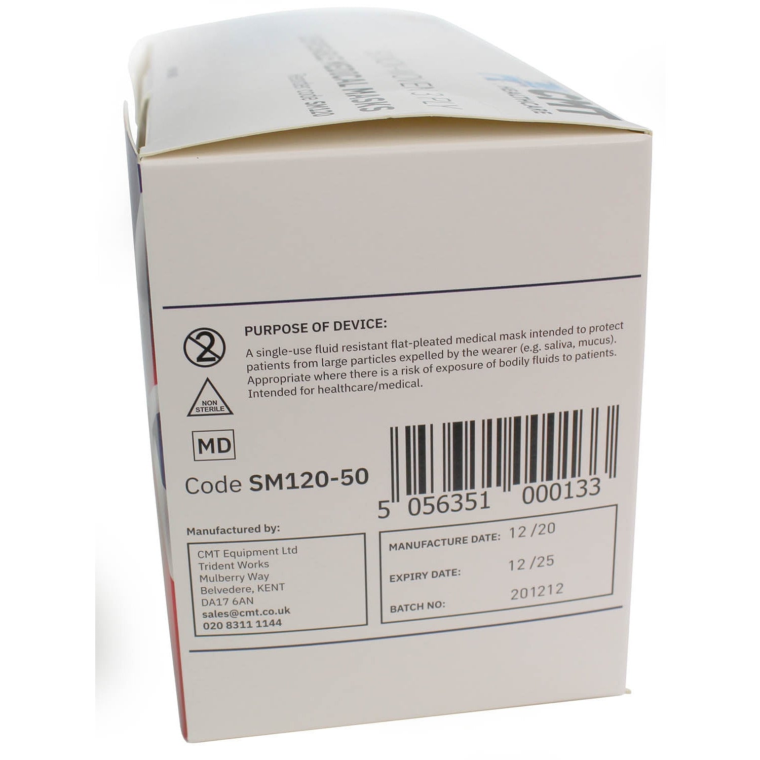 Surgical Face Masks -Type IIR- UK Made (Box of 50 Masks) - CMT Healthcare