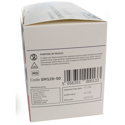 Surgical Face Masks -Type IIR- UK Made (Box of 50 Masks) - CMT Healthcare