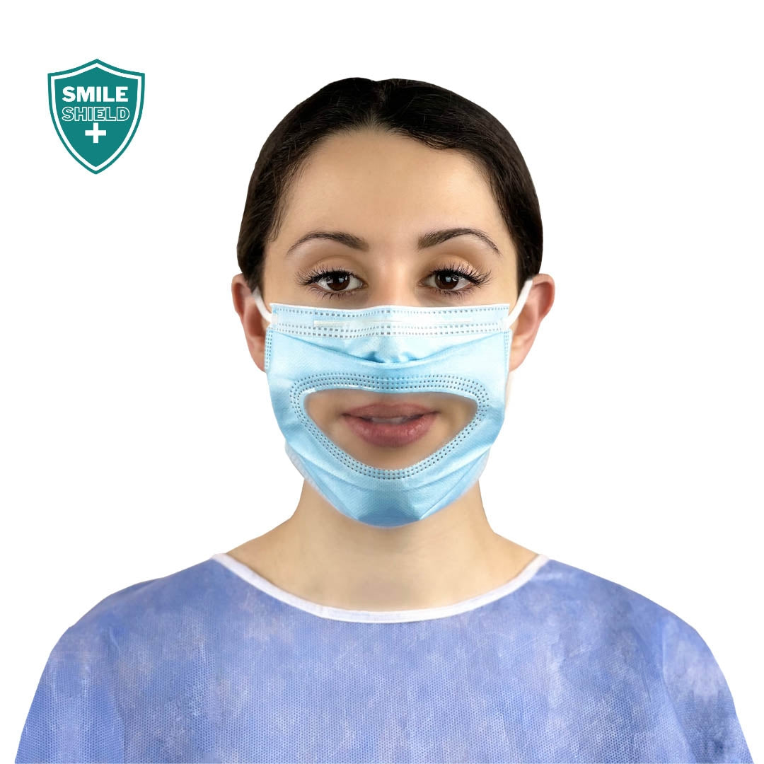 Smile Shield Transparent Face Masks With Clear Panel (Box of 50 Masks) - Smile Shield