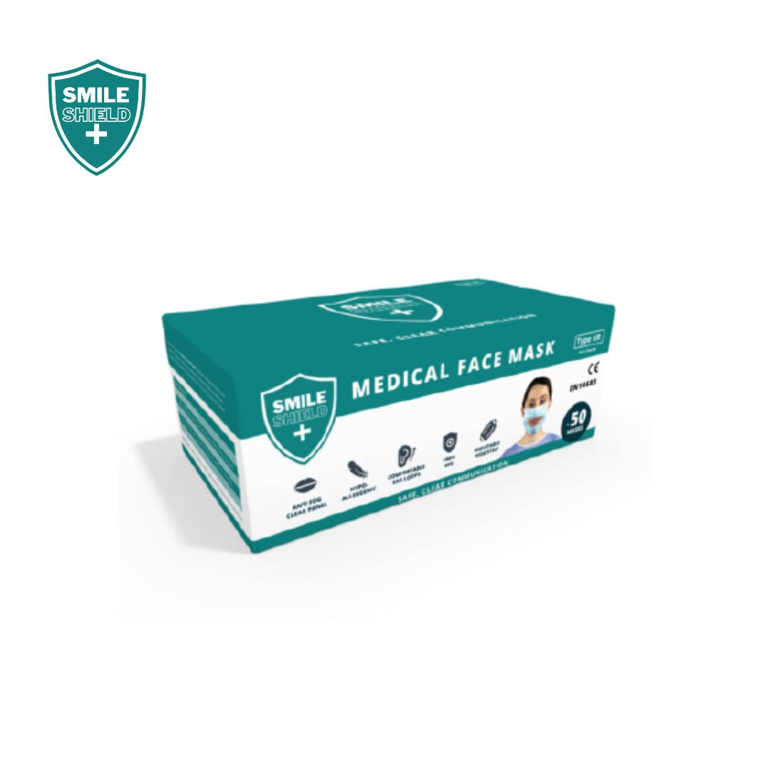 Smile Shield Transparent Face Masks With Clear Panel (Box of 50 Masks) - Smile Shield
