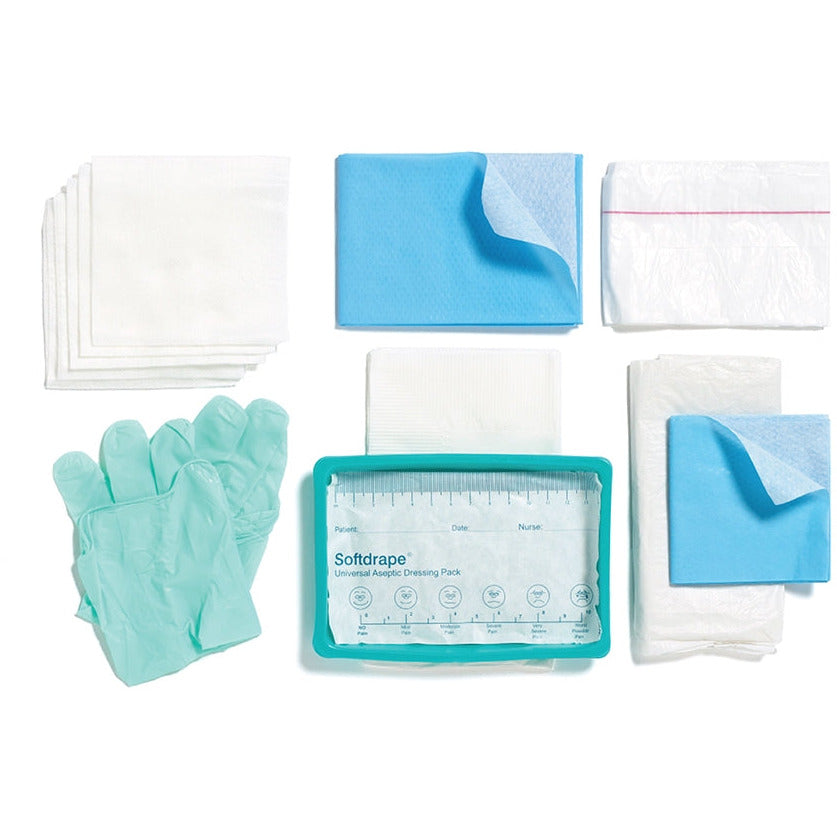 Softdrape Dressing Pack, Latex Free Medium Glove, Single - Richardson Healthcare