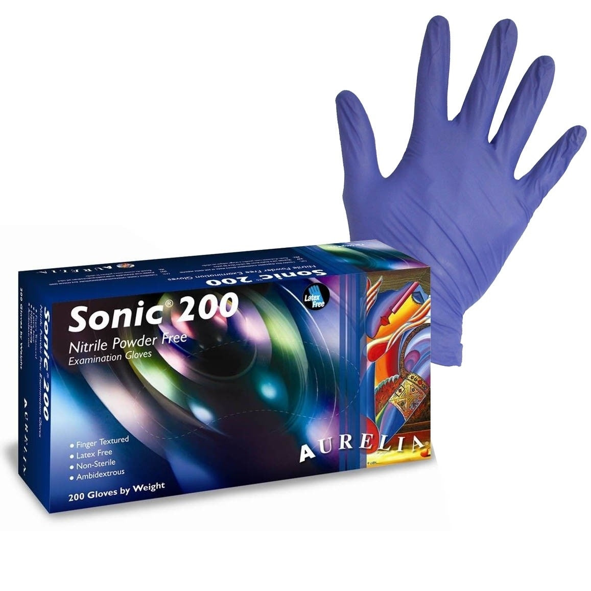 Aurelia Sonic 200 Nitrile Powder-Free Examination Gloves - Non Sterile - Small (200)