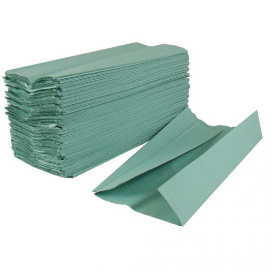Hand Towels- C-Fold- 1ply (green) x Pack of 4000 - Bunzl Catering Supplies