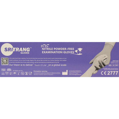 Nitrile Powder Free Examination Gloves x90 - Extra Large [PPE Cat III Cert] - Sritang
