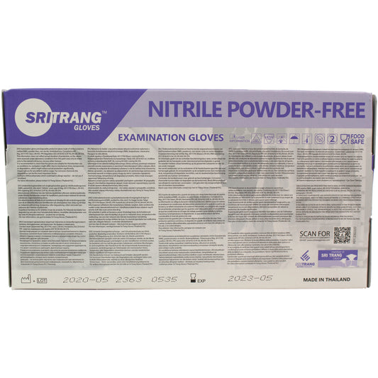 Nitrile Powder Free Examination Gloves x90 - Extra Large [PPE Cat III Cert] - Sritang