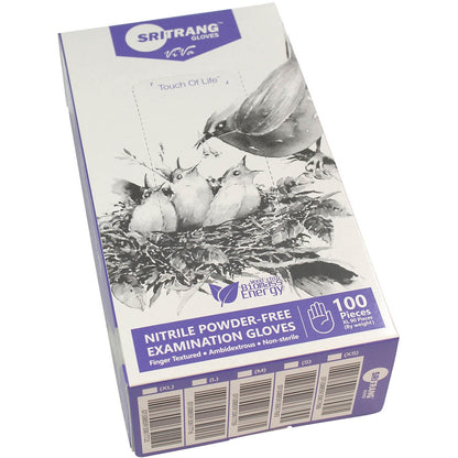 Nitrile Powder Free Examination Gloves x90 - Extra Large [PPE Cat III Cert] - Sritang