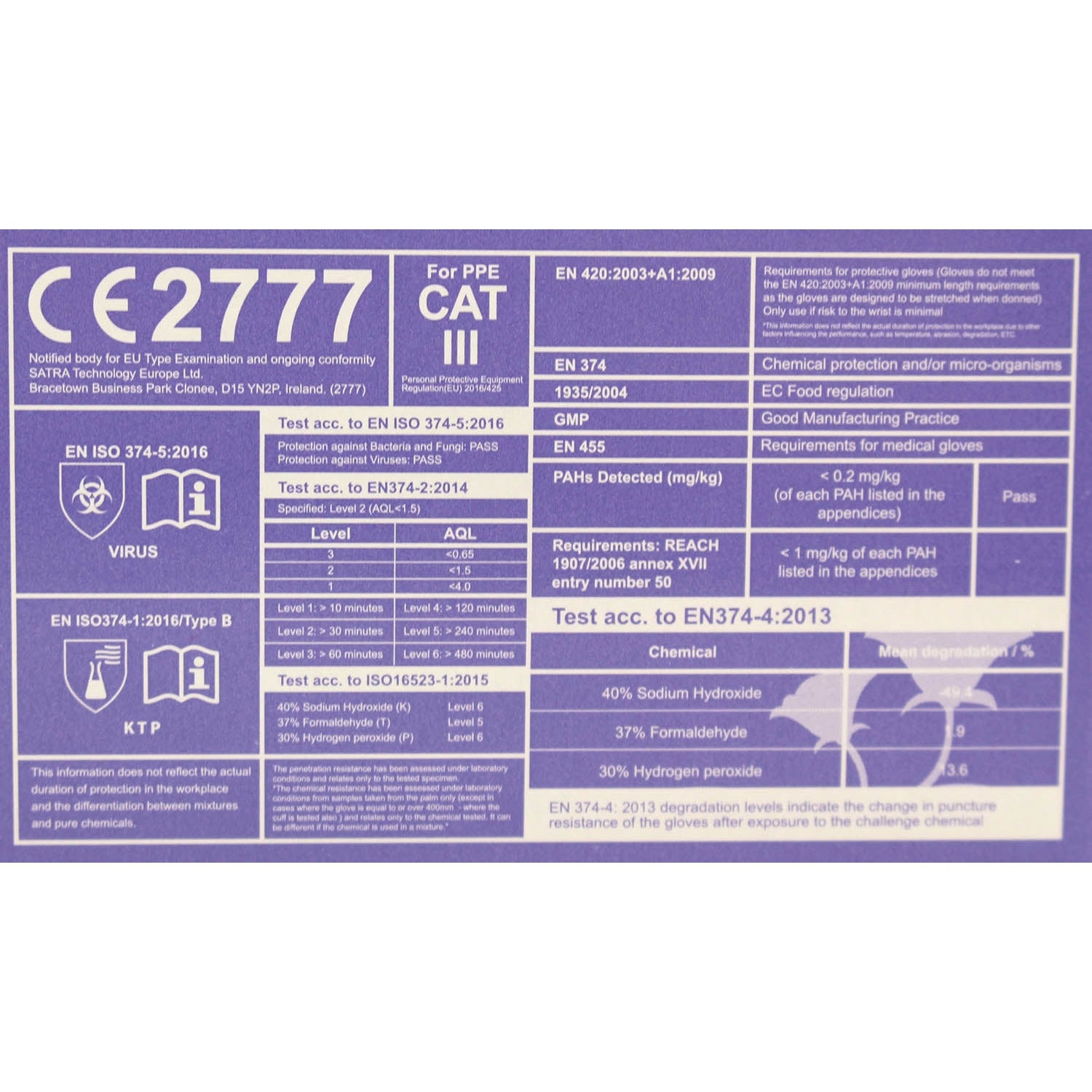 Nitrile Powder Free Examination Gloves x90 - Extra Large [PPE Cat III Cert] - Sritang