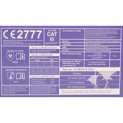 Nitrile Powder Free Examination Gloves x90 - Extra Large [PPE Cat III Cert] - Sritang
