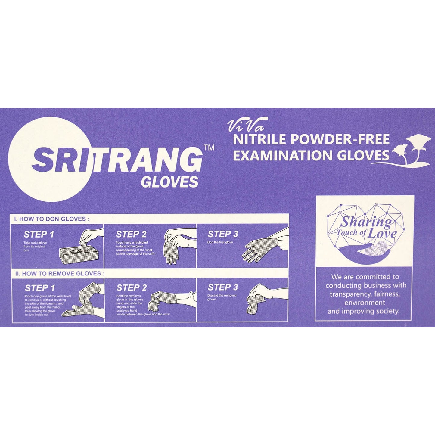 Nitrile Powder Free Examination Gloves x90 - Extra Large [PPE Cat III Cert] - Sritang