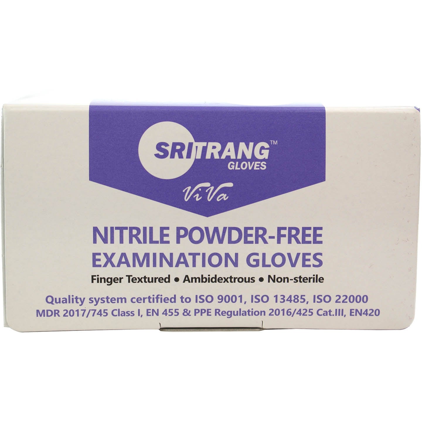 Nitrile Powder Free Examination Gloves x90 - Extra Large [PPE Cat III Cert] - Sritang