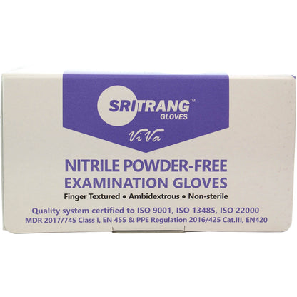 Nitrile Powder Free Examination Gloves x90 - Extra Large [PPE Cat III Cert] - Sritang