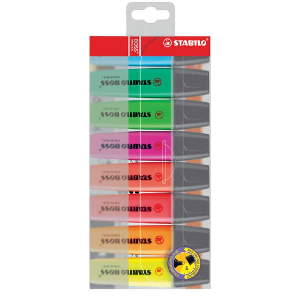 Stabilo Boss Chisel Tip Highlighters 2-5mm Line Wallet Assorted - Pack ...