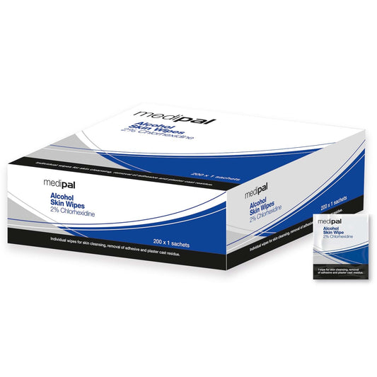 Medipal Chlorhexidine Alcohol Wipes for Skin - Pack of 200 Sachets - MediPal