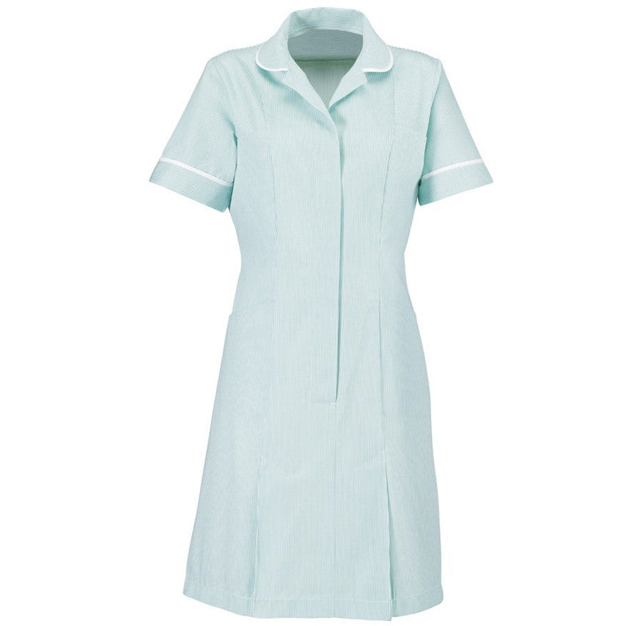 Women's Stripe Nursing Dress with Rounded Collar - 