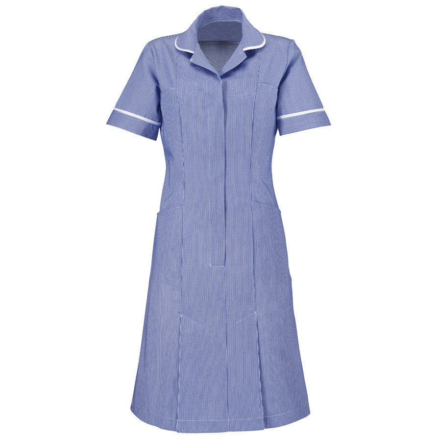 Women's Stripe Nursing Dress with Rounded Collar - 