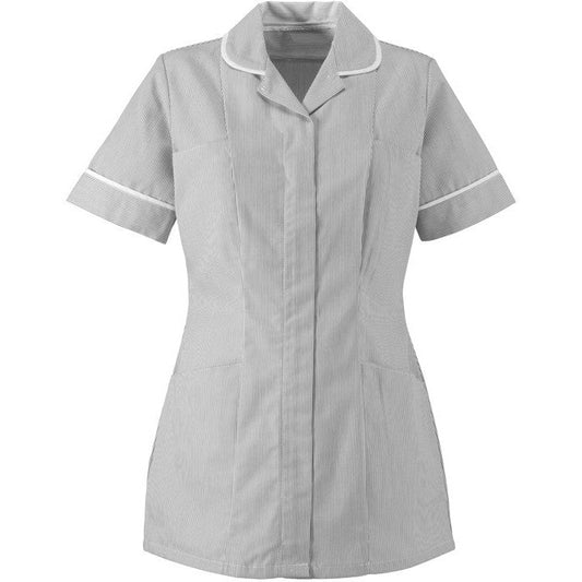 Women's Stripe Tunic Top with Rounded Collar - 
