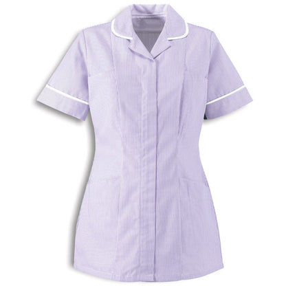 Women's Stripe Nursing Dress with Rounded Collar - 