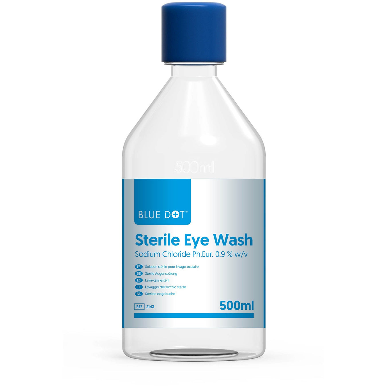 Blue Dot 500ml Sterile Eye Wash Solution Medisave UK