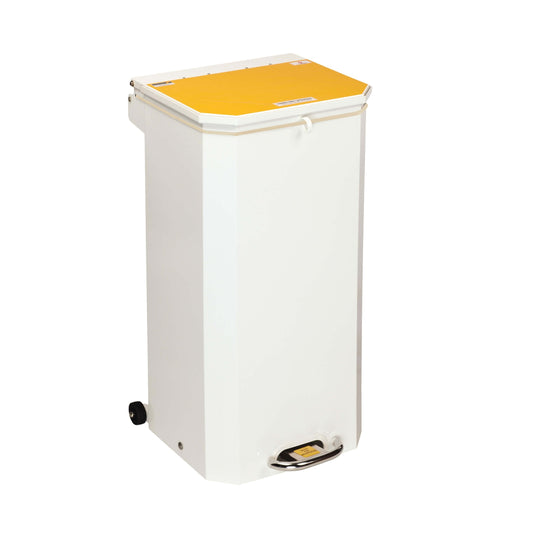 Clinical Waste Hands Free Bin 70 Litre - Yellow Lid
