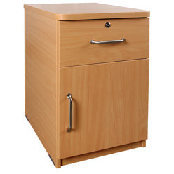 Sunflower Bedside Cabinet with Locking Drawer and Cupboard - Beech - 