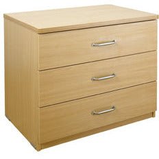 Sunflower Bedside Cabinet with 3 Drawers - Beech