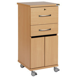 Sunflower NHS Bedside Cabinet with Cupboard and 2 Drawers - Beech - 