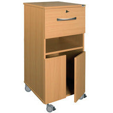 Sunflower NHS Bedside Cabinet with 1 Drawer, 1 Shelf and Cupboard - Beech - 