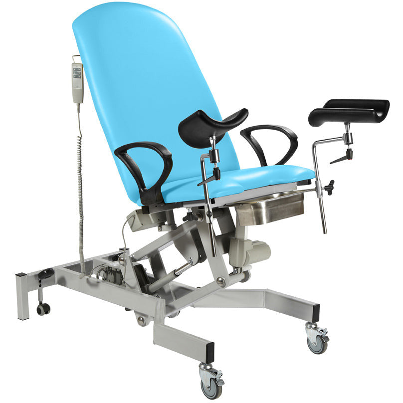 Sunflower Fusion Gynae 2 Couch with Leg Stirrups - 2 Section Electric - 