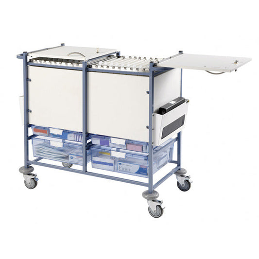 Sunflower Medical Notes Trolley - Enclosed Sides with Hinged Locking Top