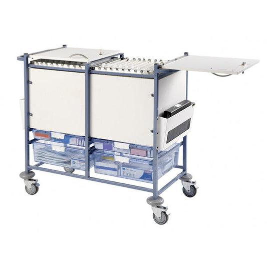 Sunflower Medical Notes Trolley - Enclosed Sides with Hinged Locking Top - 