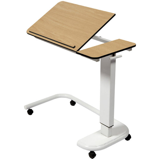 Sunflower Overbed Table with C-Shaped Base, Tilting Top & Raised Lip - 