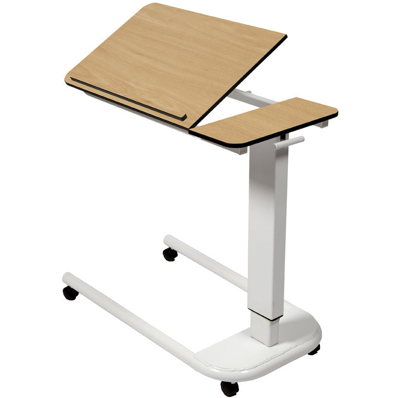 Sunflower Overbed Table with Parallel Base, Tilting Top & Raised Lip - 