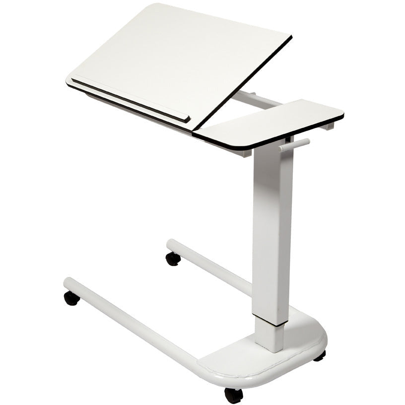 Sunflower Overbed Table with Parallel Base, Tilting Top & Raised Lip - 