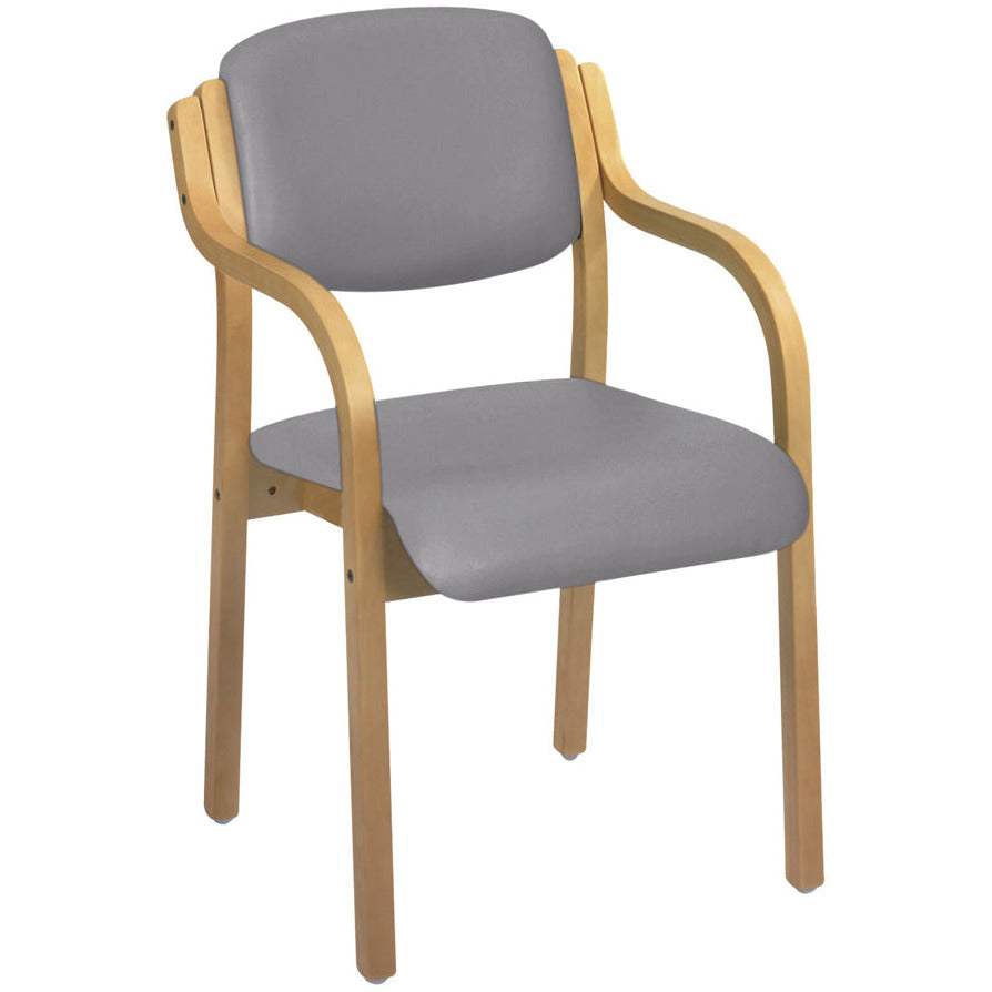 Sunflower Aurora Deluxe Visitor Chair With Arms - Anti-Bacterial Vinyl Upholstery - 