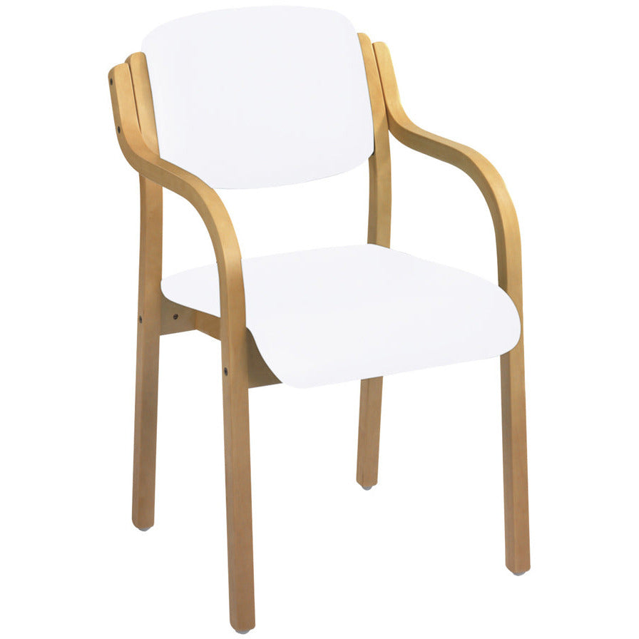 Sunflower Aurora Deluxe Visitor Chair With Arms - Anti-Bacterial Vinyl Upholstery - 